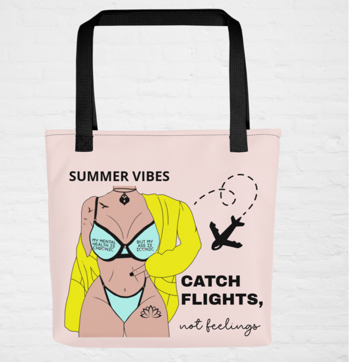 Summer Vibes Tote - Catch Flights, Not Feelings