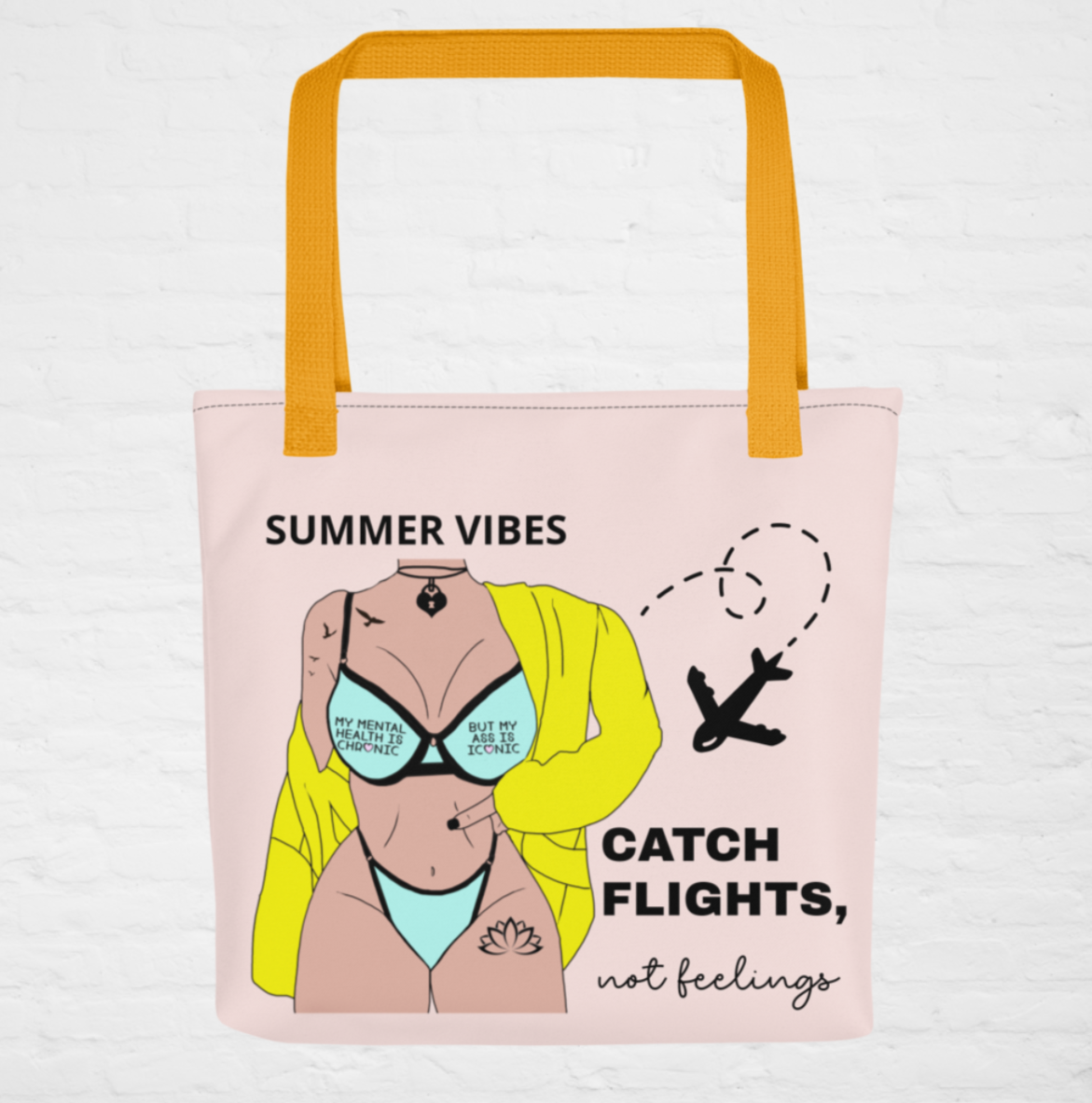 Summer Vibes Tote - Catch Flights, Not Feelings