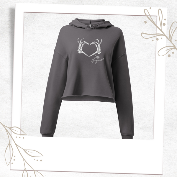 Hey Gorgeous Skeleton Love Crop Hoodie