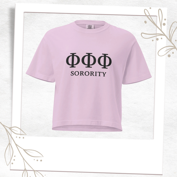 ΦΦΦ Sorority Cotton Boxy Tee