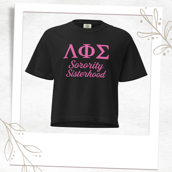ΛΦΣ Sorority Sisterhood Boxy Crop Tee