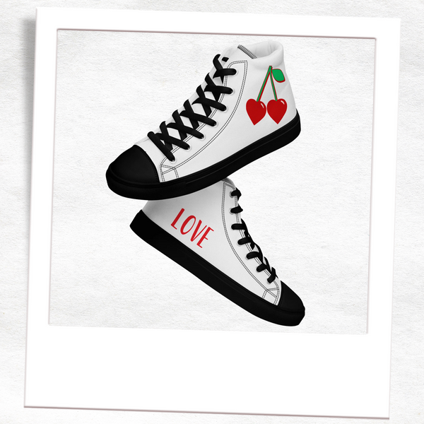 Cherry Women’s High Top Canvas Shoes