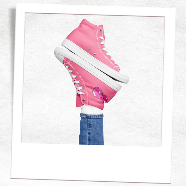 Bubble POP Pink High Top Canvas Shoes