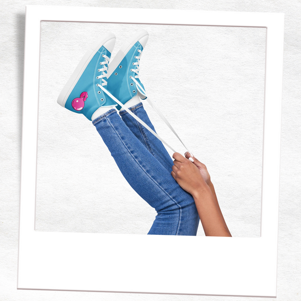 Bubble POP Blue High Top Canvas Shoes