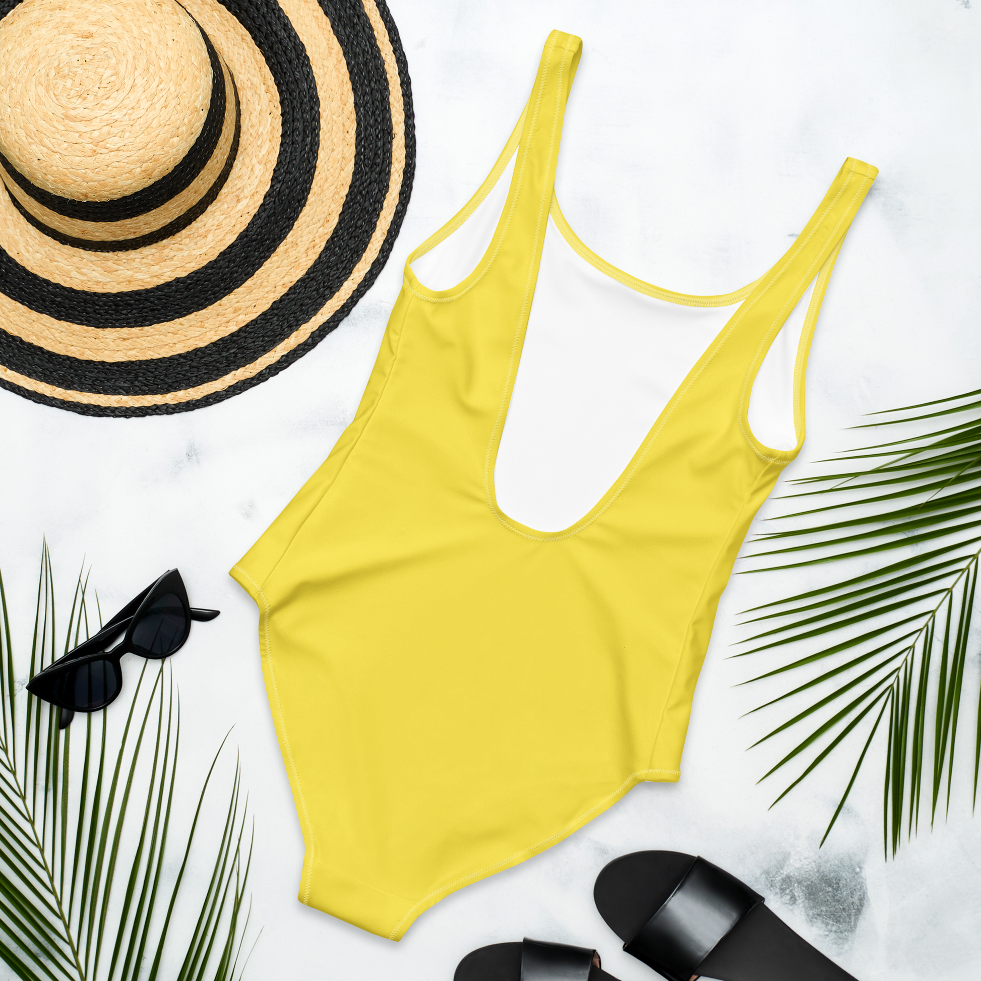 Blondes Do it Better - Summer Yellow One-Piece Swimsuit