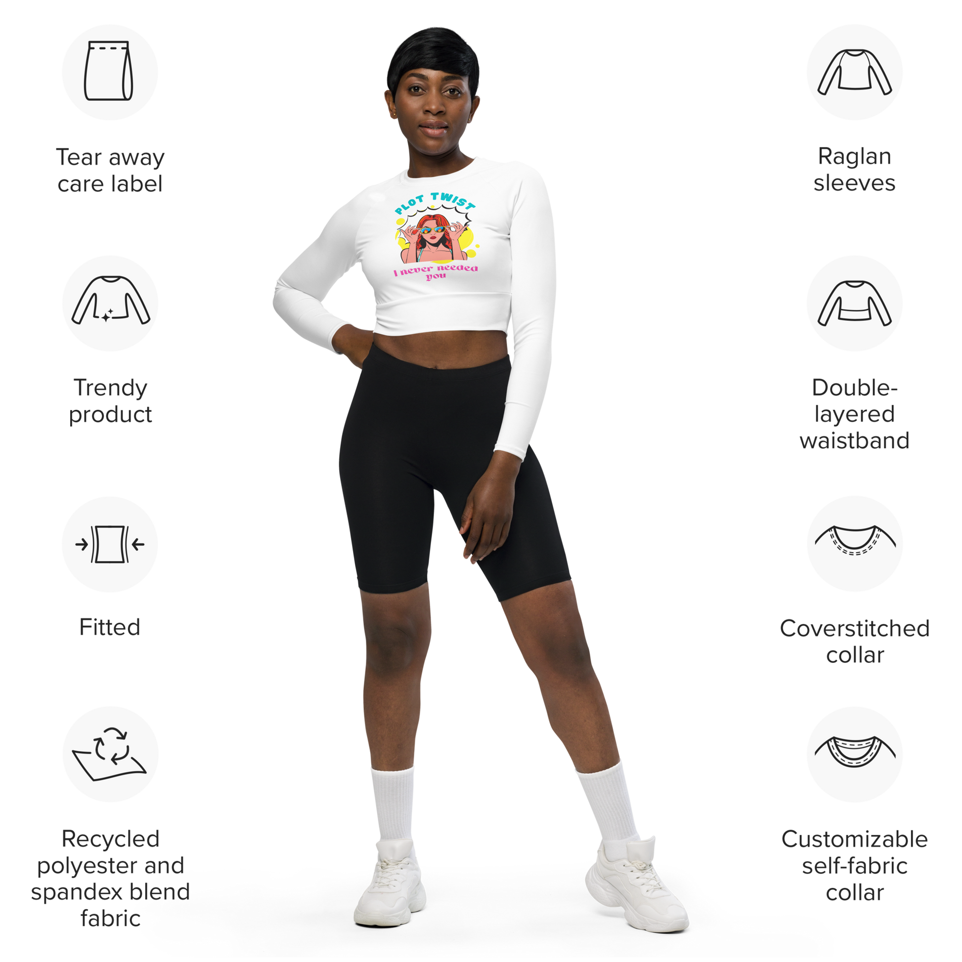 Plot Twist: I Never Needed You - Long Sleeve Crop Top