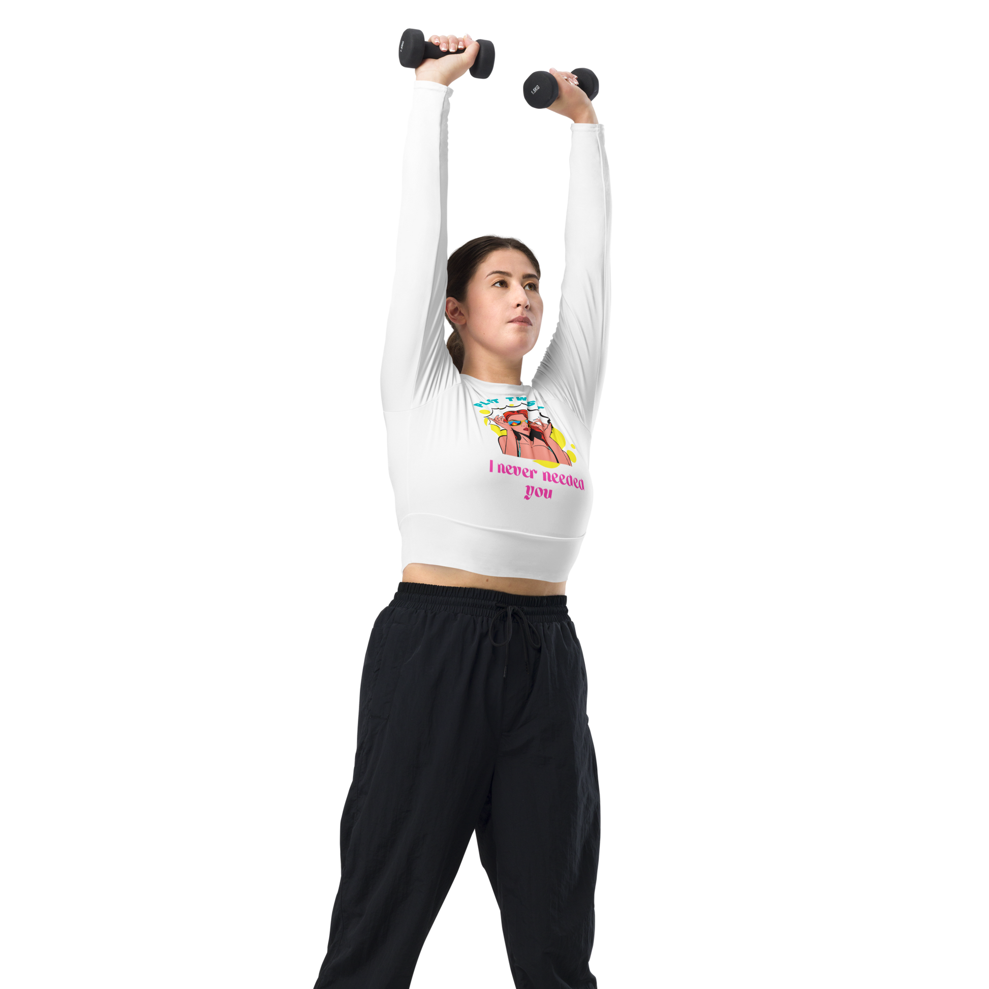 Plot Twist: I Never Needed You - Long Sleeve Crop Top