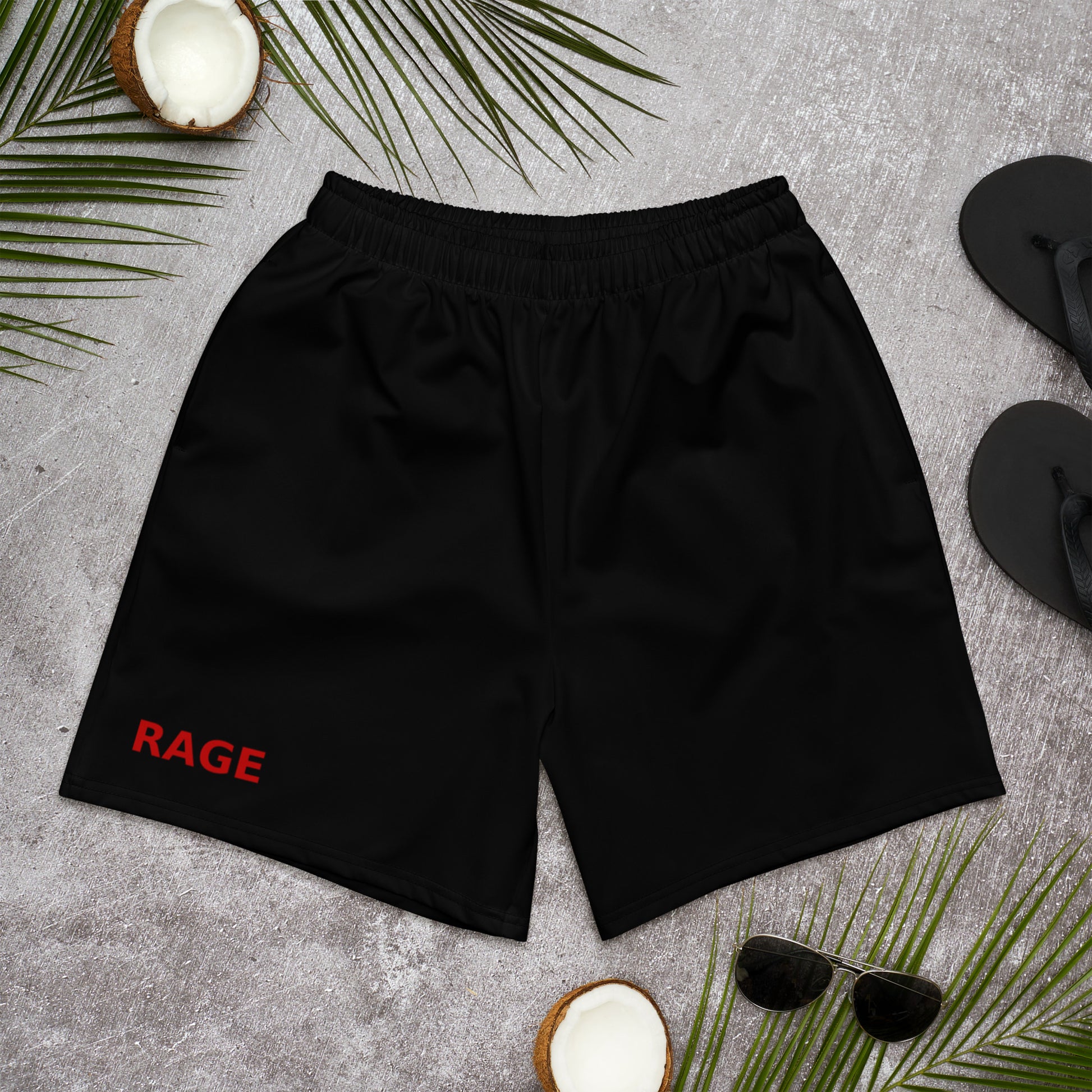 Black RAGE Men's Athletic Long Shorts