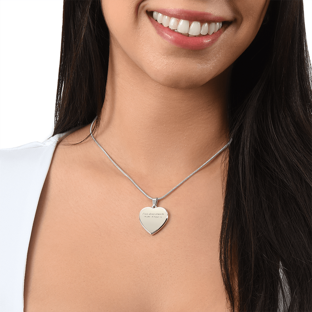 If lost, please return to 48.8584° N, 2.2945° E - Heart Necklace