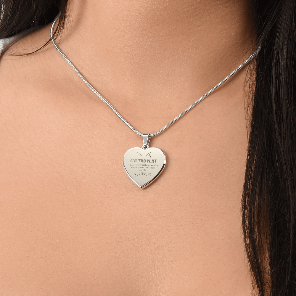 Cat.Tro.Vert Heart Necklace – Funny Cat Lover Jewellery for Cat Mums