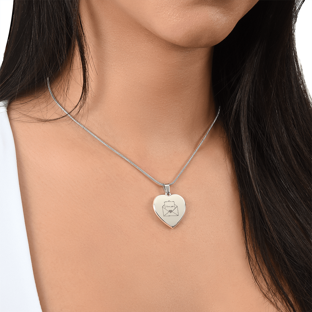I Love You Envelope Heart Necklace