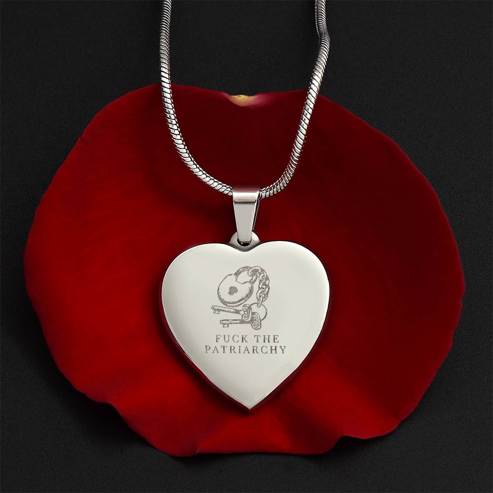 Heart Pendant Necklace – “F*ck the Patriarchy”