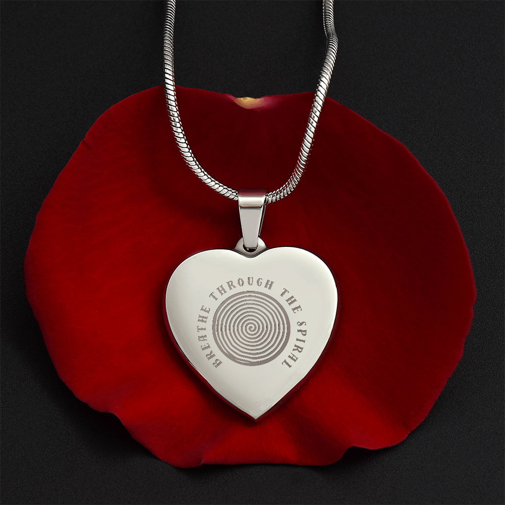 Breathe Through the Spiral Heart Necklace – Anxiety Relief Jewellery | Mindfulness &amp; Mental Health Support Gift