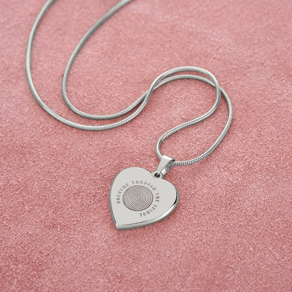 Breathe Through the Spiral Heart Necklace – Anxiety Relief Jewellery | Mindfulness &amp; Mental Health Support Gift