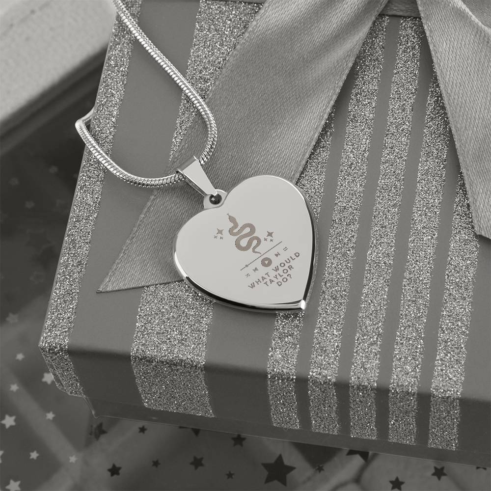 Taylor Swift Inspired Necklace – “What Would Taylor Do?” Heart Pendant for Swifties