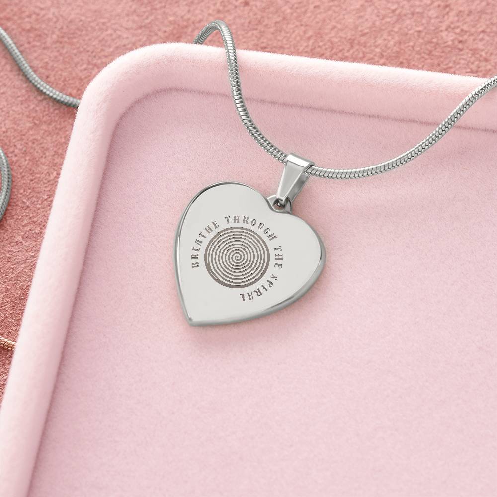 Breathe Through the Spiral Heart Necklace – Anxiety Relief Jewellery | Mindfulness &amp; Mental Health Support Gift