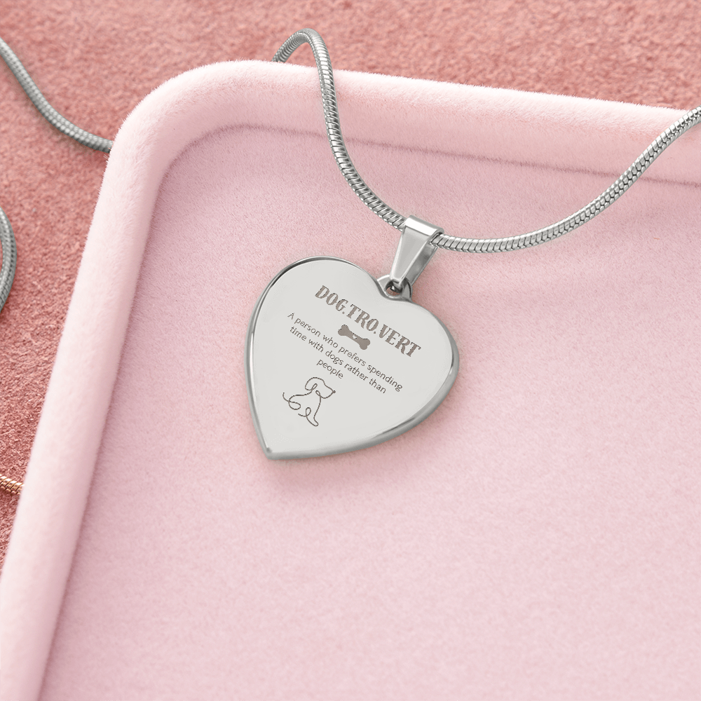Dog.Tro.Vert Heart Necklace – Funny Dog Lover Jewellery for Pet Parents