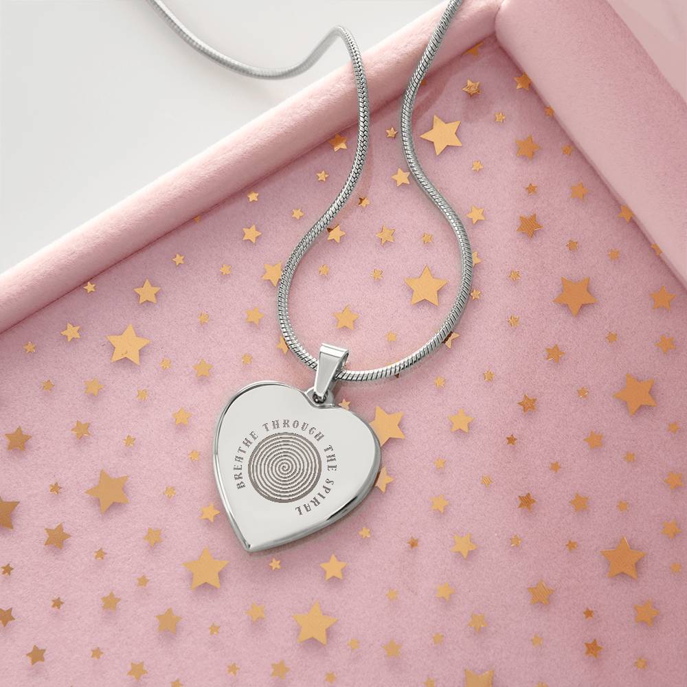 Breathe Through the Spiral Heart Necklace – Anxiety Relief Jewellery | Mindfulness &amp; Mental Health Support Gift