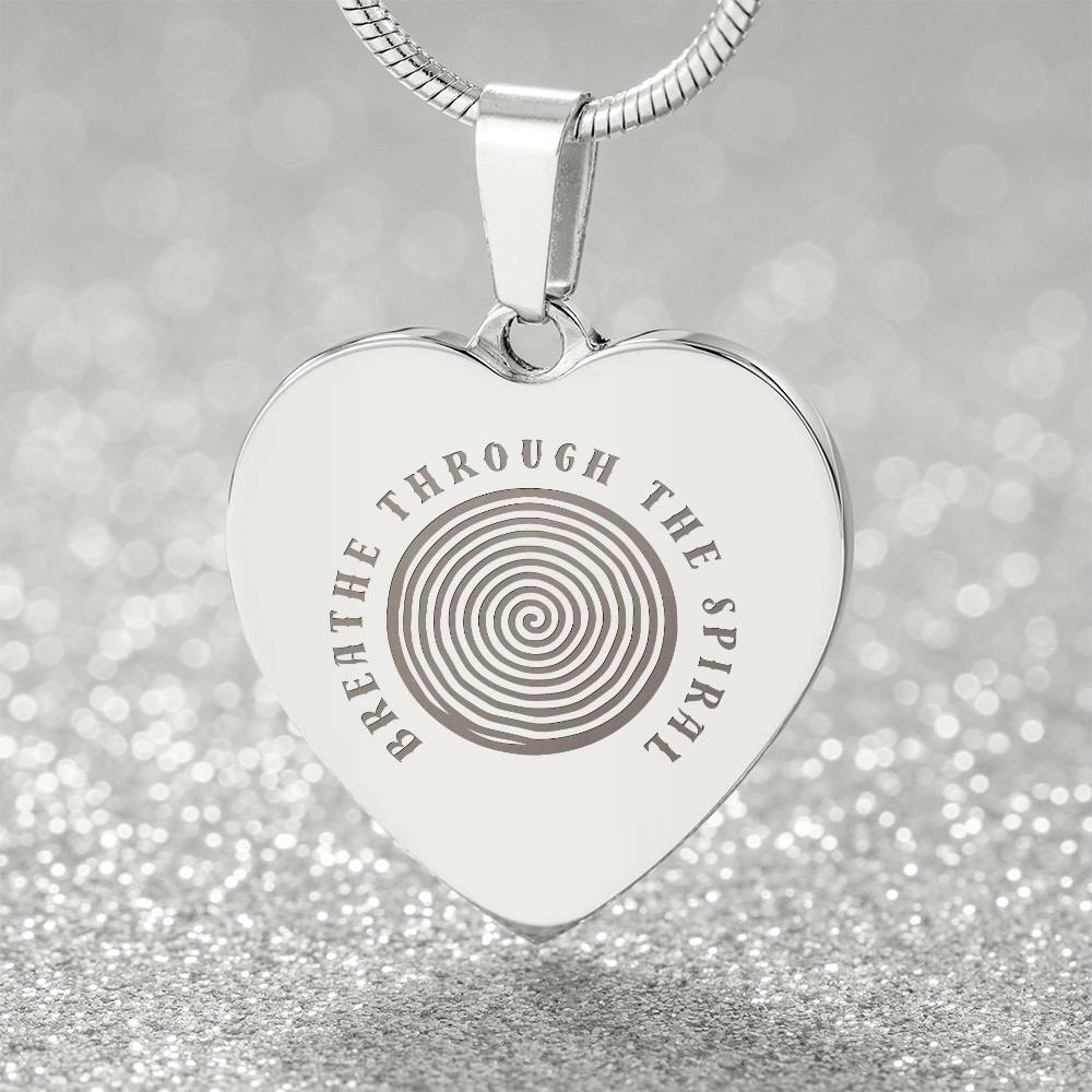 Breathe Through the Spiral Heart Necklace – Anxiety Relief Jewellery | Mindfulness &amp; Mental Health Support Gift