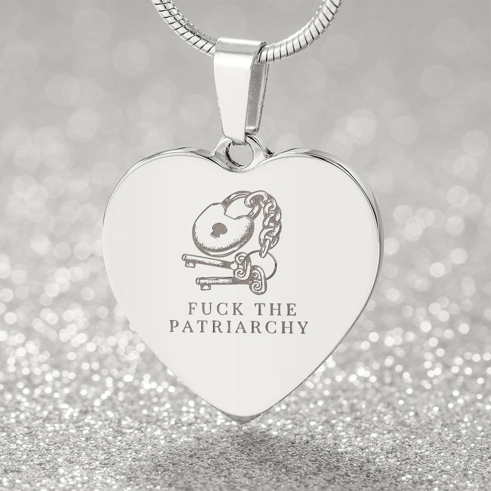 Heart Pendant Necklace – “F*ck the Patriarchy”