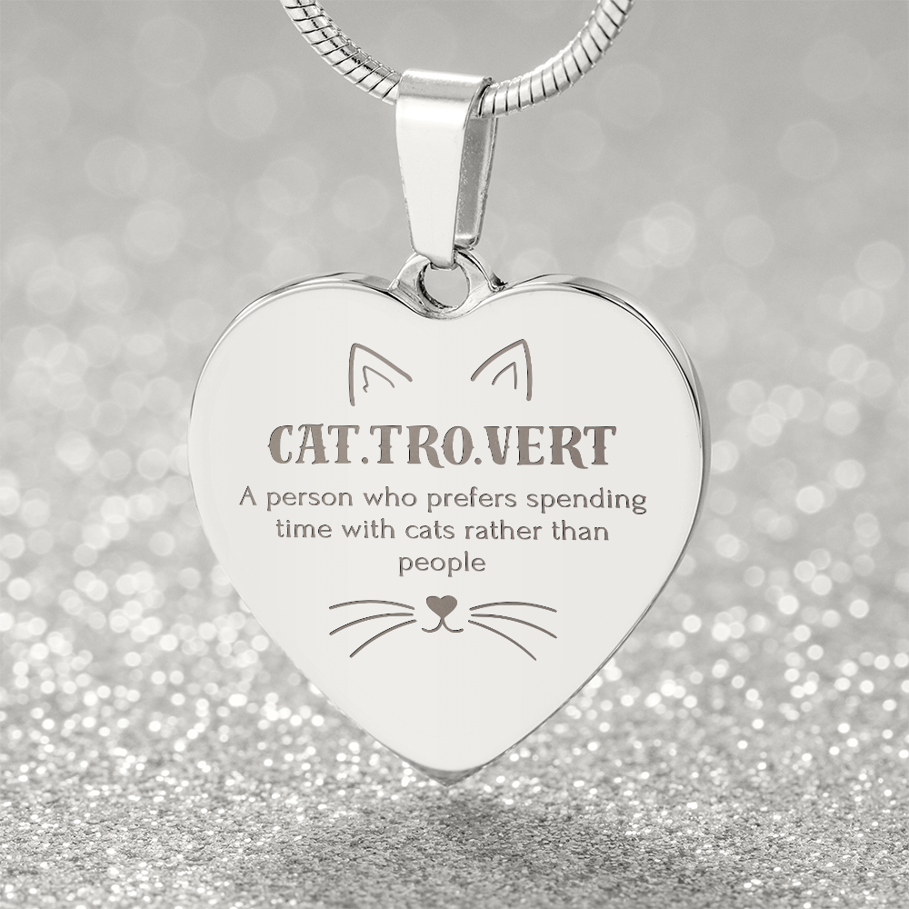 Cat.Tro.Vert Heart Necklace – Funny Cat Lover Jewellery for Cat Mums