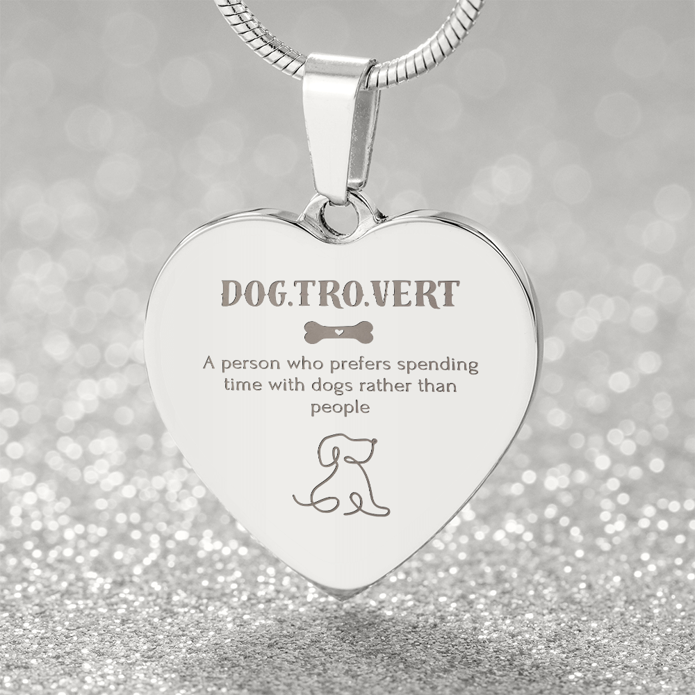 Dog.Tro.Vert Heart Necklace – Funny Dog Lover Jewellery for Pet Parents