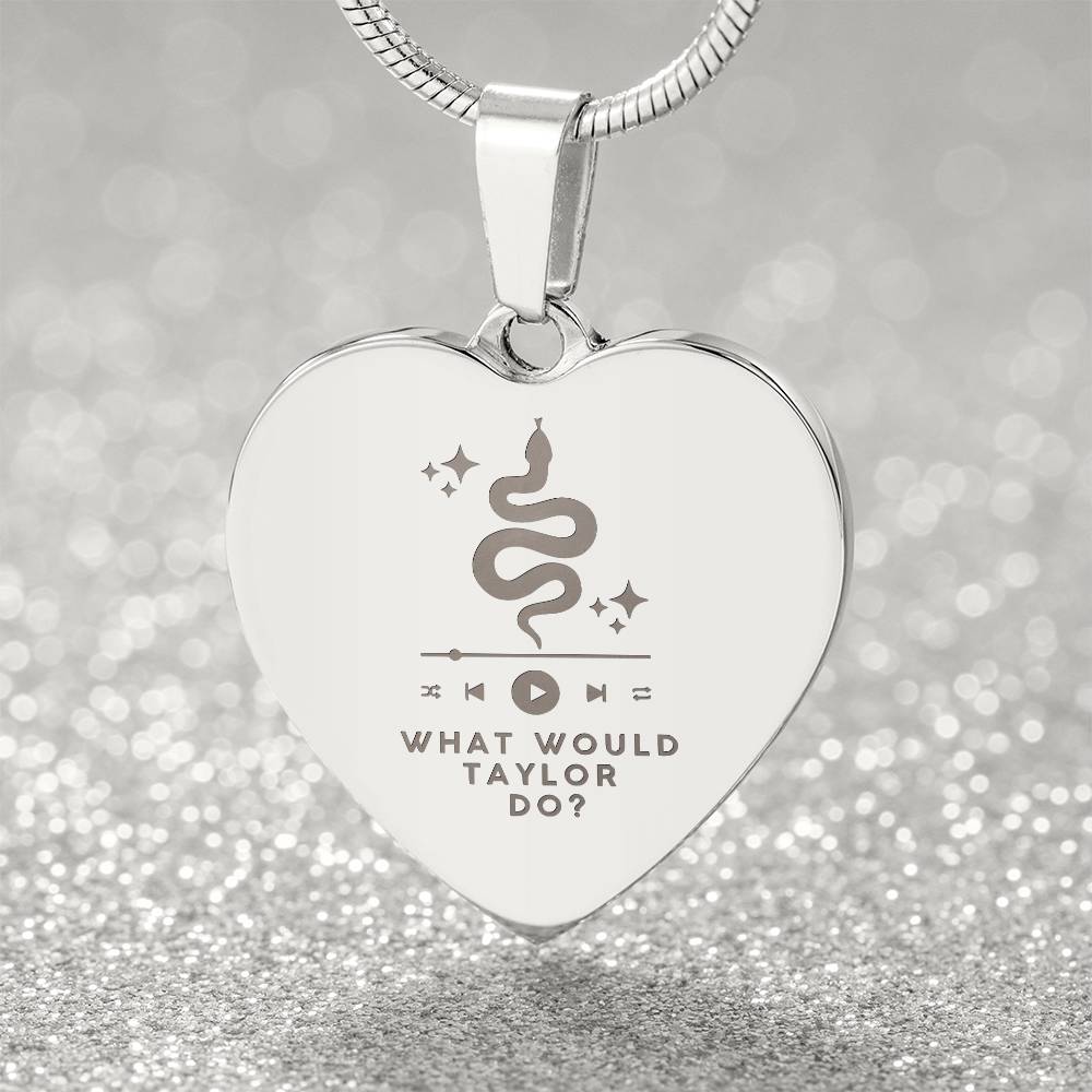 Taylor Swift Inspired Necklace – “What Would Taylor Do?” Heart Pendant for Swifties