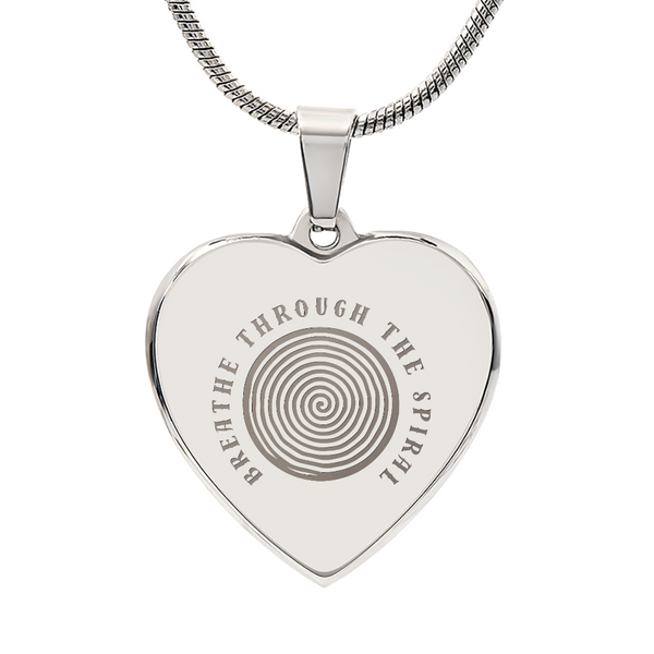Breathe Through the Spiral Heart Necklace – Anxiety Relief Jewellery | Mindfulness &amp; Mental Health Support Gift