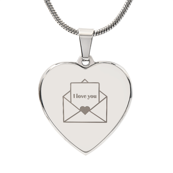 I Love You Envelope Heart Necklace