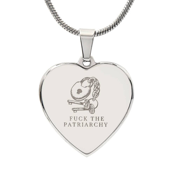 Heart Pendant Necklace – “F*ck the Patriarchy”