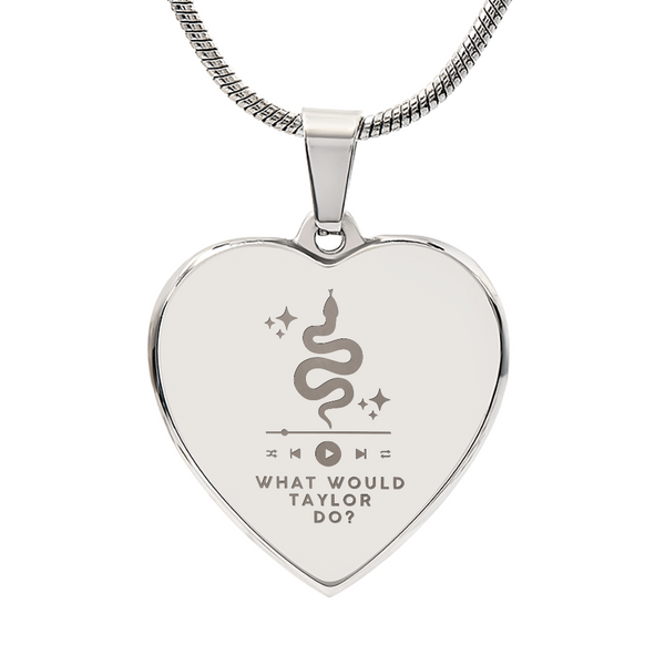 Taylor Swift Inspired Necklace – “What Would Taylor Do?” Heart Pendant for Swifties