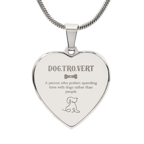 Dog.Tro.Vert Heart Necklace – Funny Dog Lover Jewellery for Pet Parents