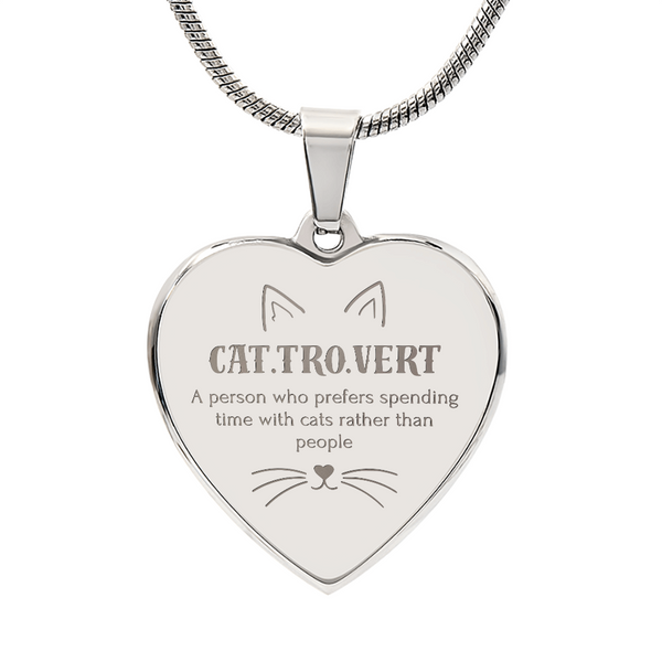 Cat.Tro.Vert Heart Necklace – Funny Cat Lover Jewellery for Cat Mums