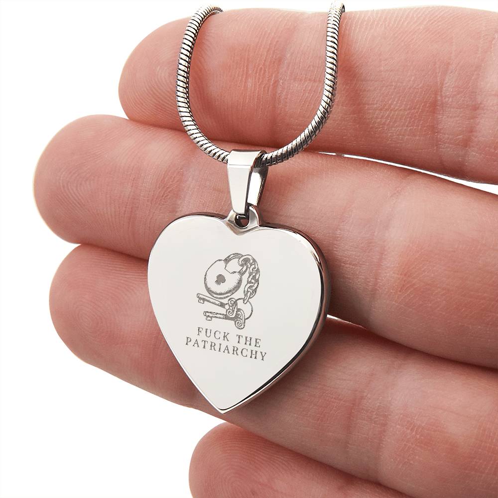 Heart Pendant Necklace – “F*ck the Patriarchy”