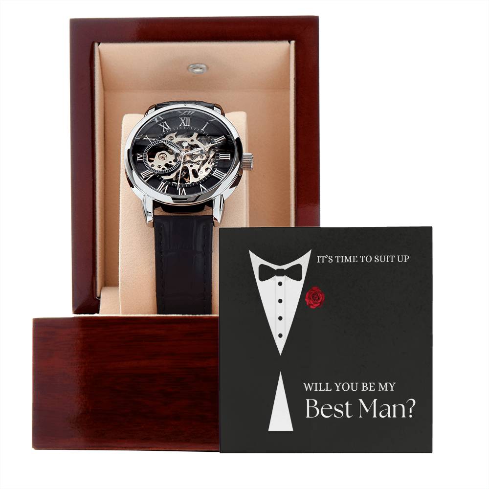 Will You Be My Best Man Gift - Openwork Watch