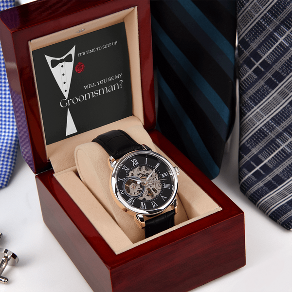Will You Be My Groomsman?  Openwork Watch Gift