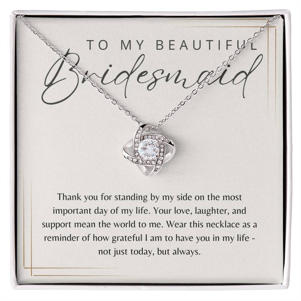 To My Bridesmaid Necklace Gift