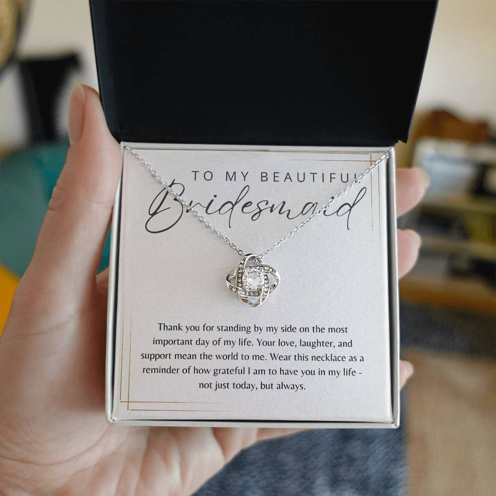To My Bridesmaid Necklace Gift