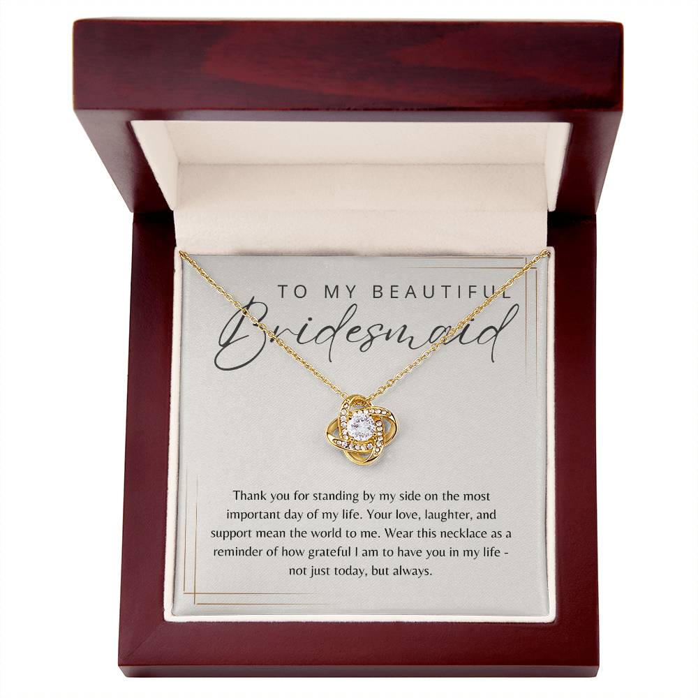 To My Bridesmaid Necklace Gift