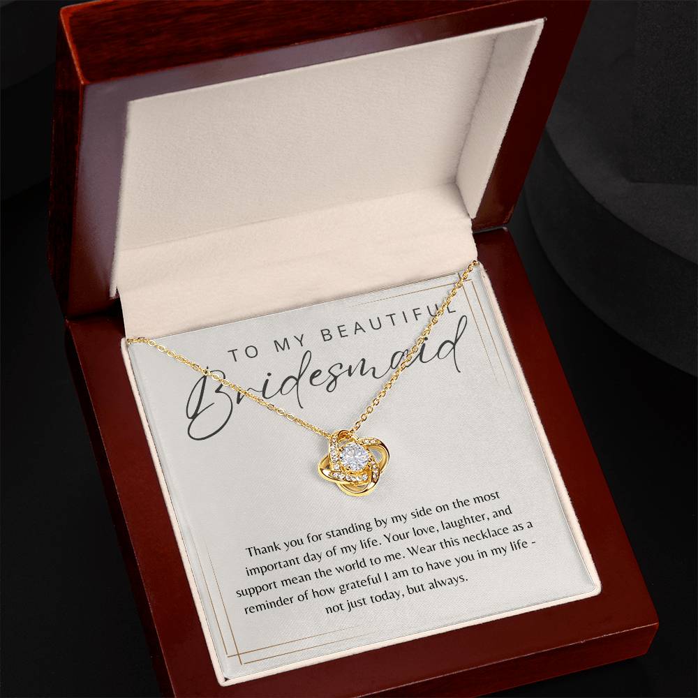 To My Bridesmaid Necklace Gift