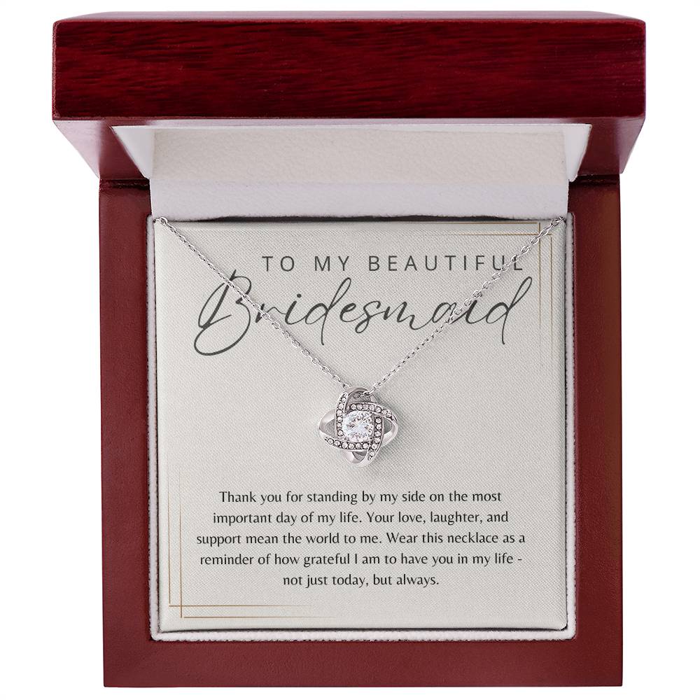To My Bridesmaid Necklace Gift