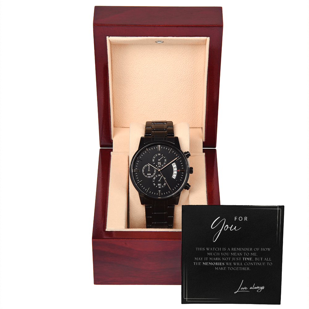 Black Chronograph Watch For Men