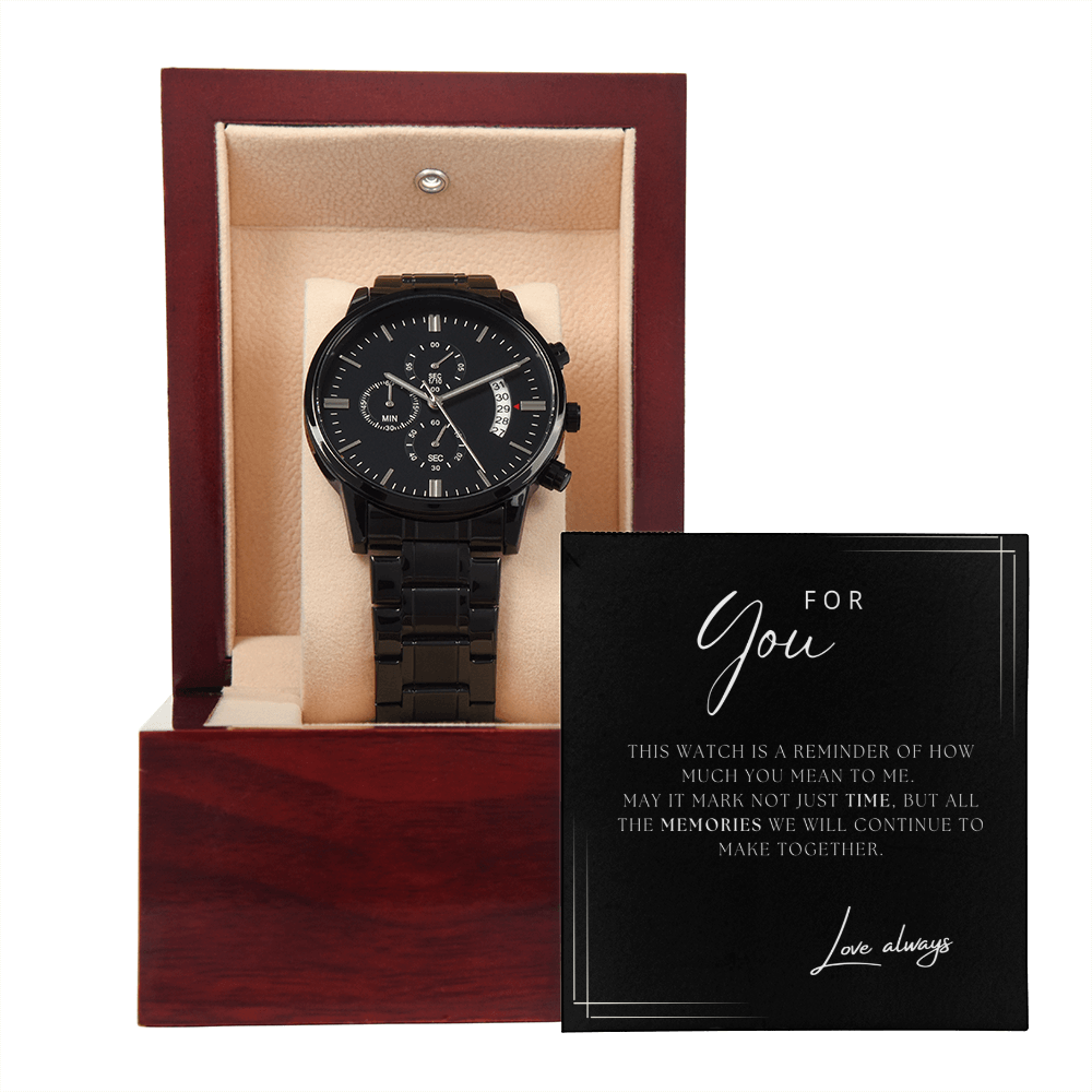 Black Chronograph Watch For Men