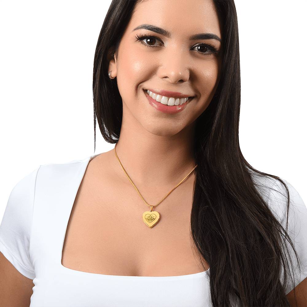 Lotus Heart Necklace – Symbol of Spiritual Awakening, Love & Growth