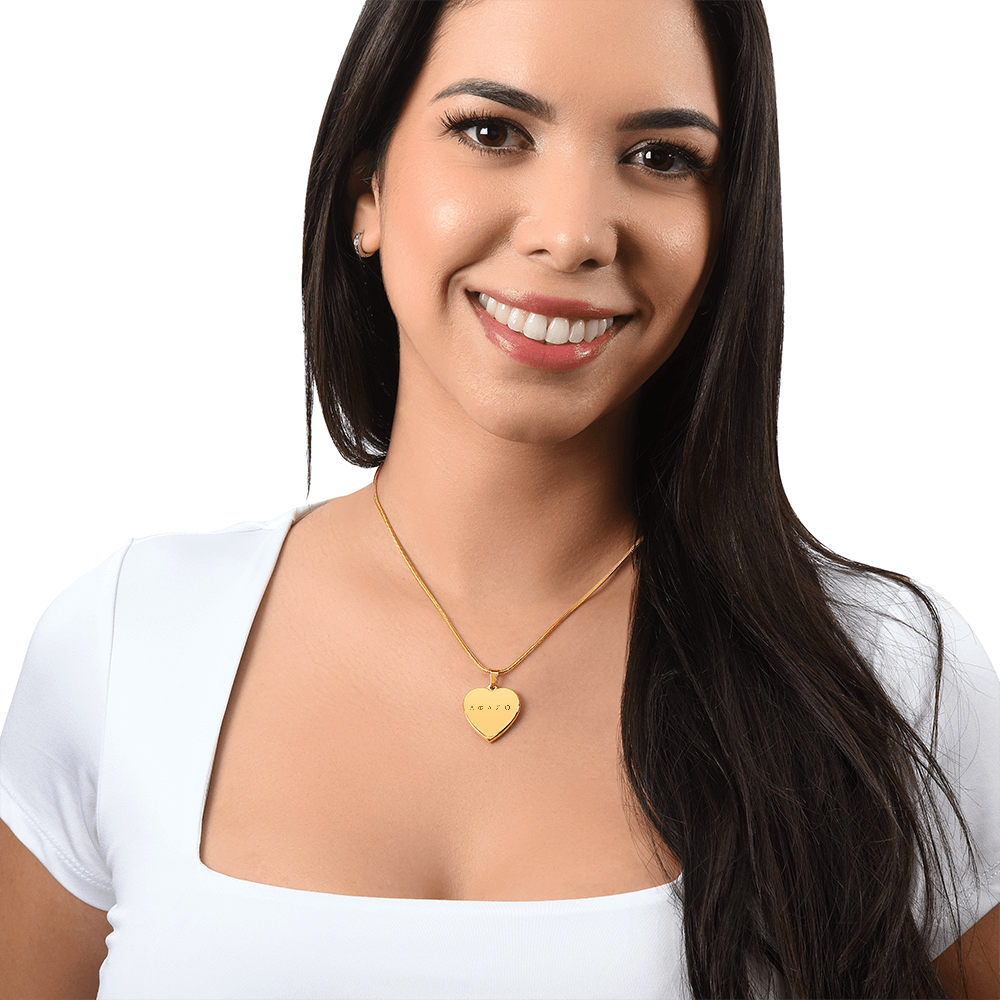 Λ Φ Δ Σ Ω Heart Pendant – Greek Letters of Love, Friendship, Dreams, Strength & Wisdom Necklace