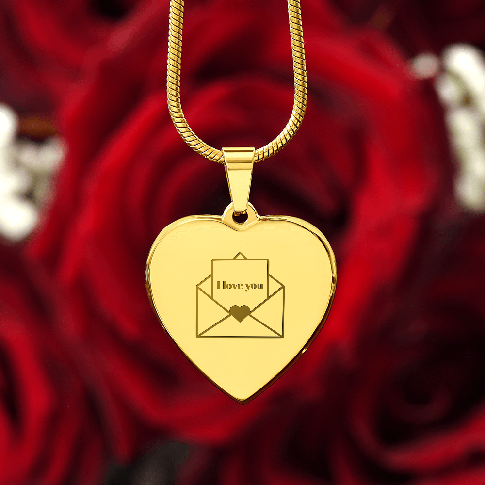 I Love You Envelope Heart Necklace