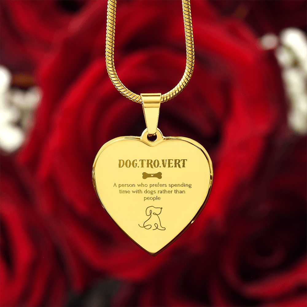 Dog.Tro.Vert Heart Necklace – Funny Dog Lover Jewellery for Pet Parents