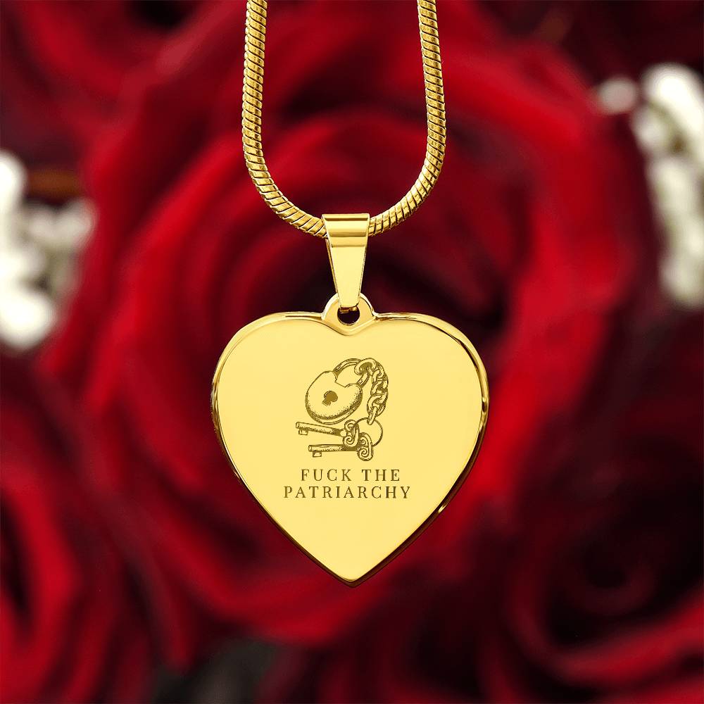 Heart Pendant Necklace – “F*ck the Patriarchy”