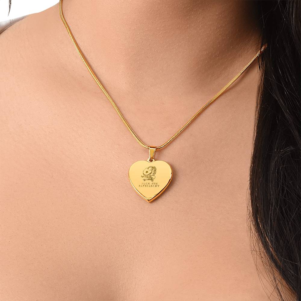 Heart Pendant Necklace – “F*ck the Patriarchy”