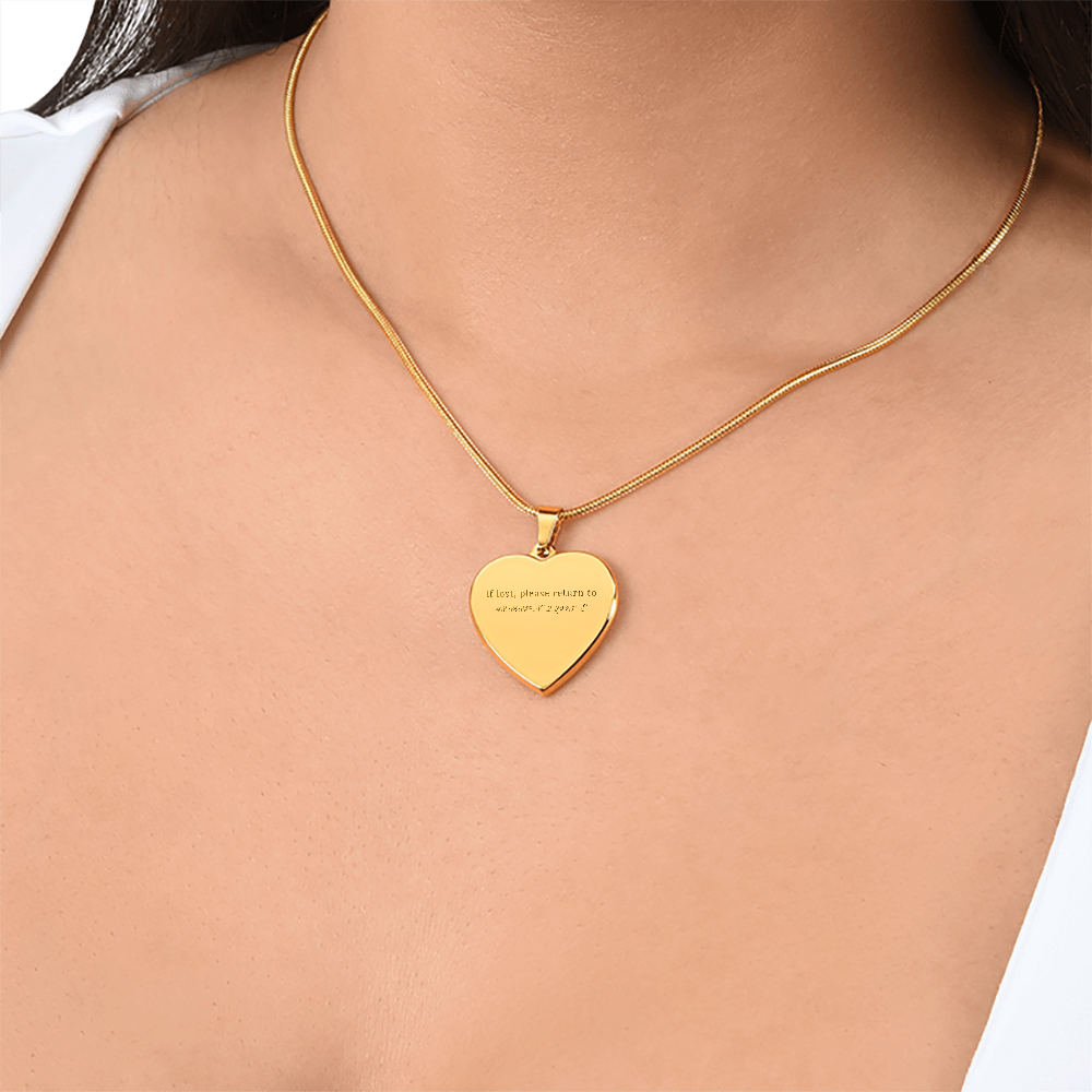 If lost, please return to 48.8584° N, 2.2945° E - Heart Necklace
